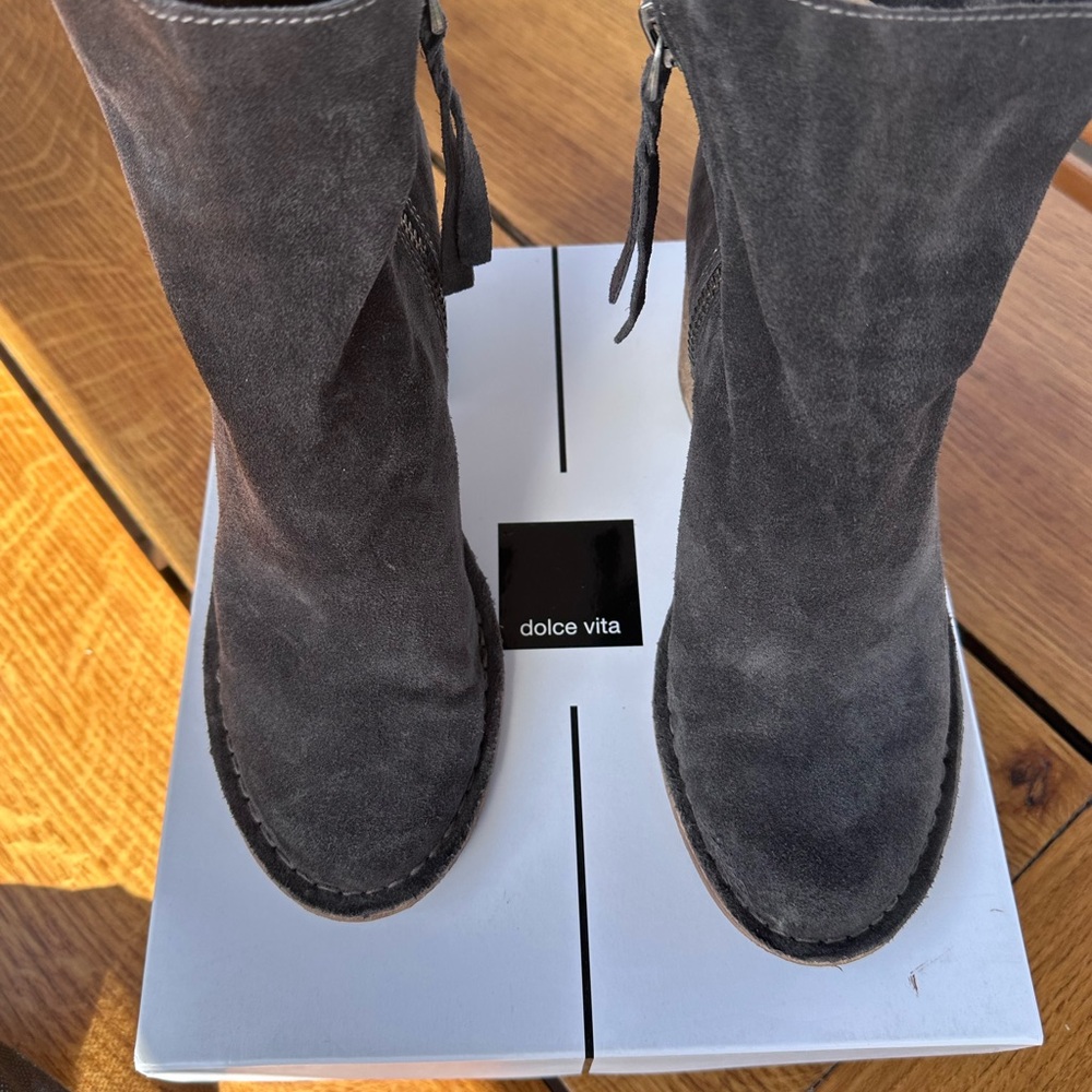 Dolce Vita Charcoal Suede Heeled Boots